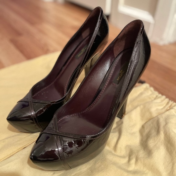 Louis Vuitton Amarante Monogram Vernis Tamara Shoe Size 39.5 w/ O - Picture 1 of 8
